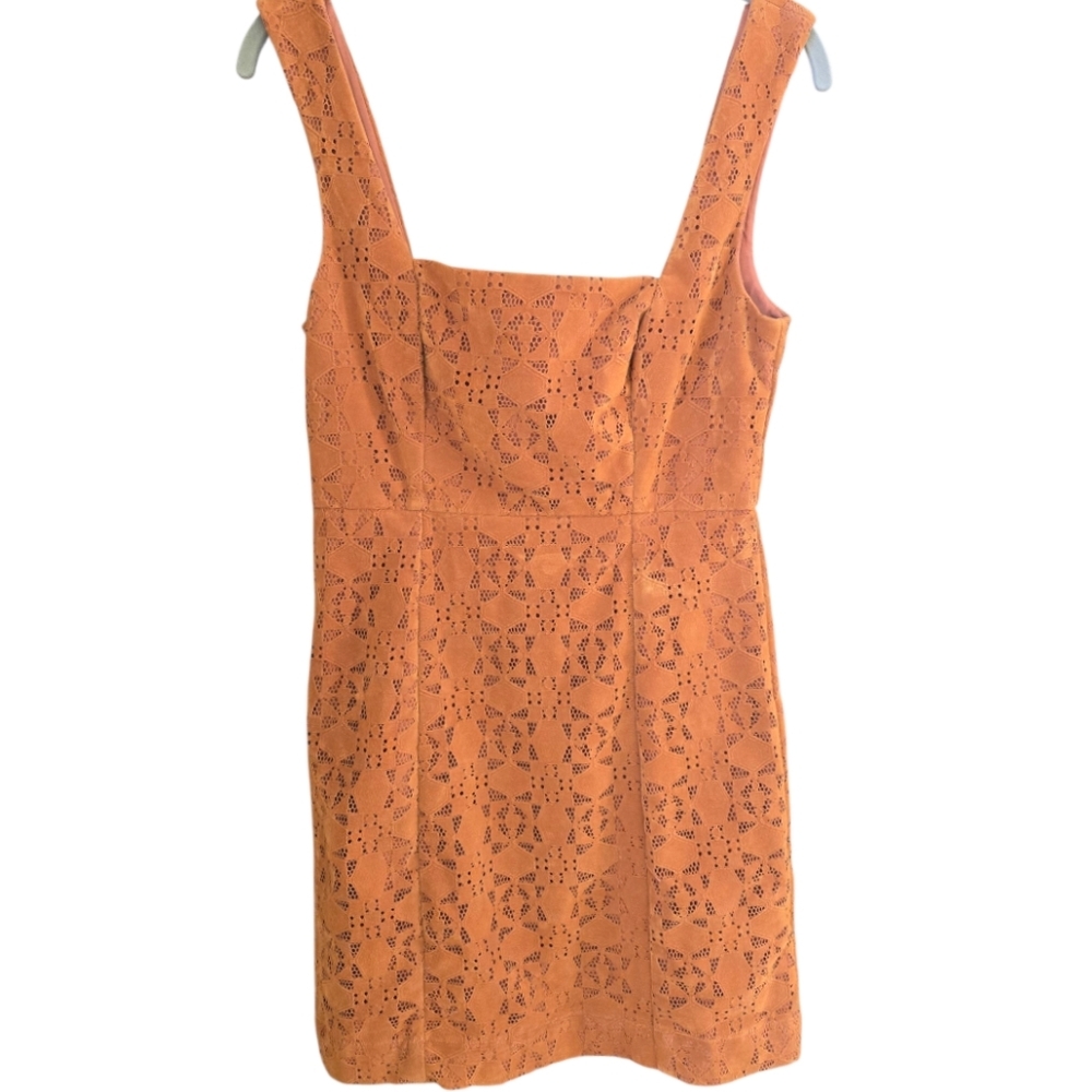 NWT Anthropologie Maeve Faux Suede Shift Dress Size 2 Copper Brown MSRP $170 - Picture 8 of 13
